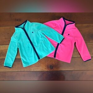 Two OshKosh B'gosh Fleece Jackets with Navy Trim